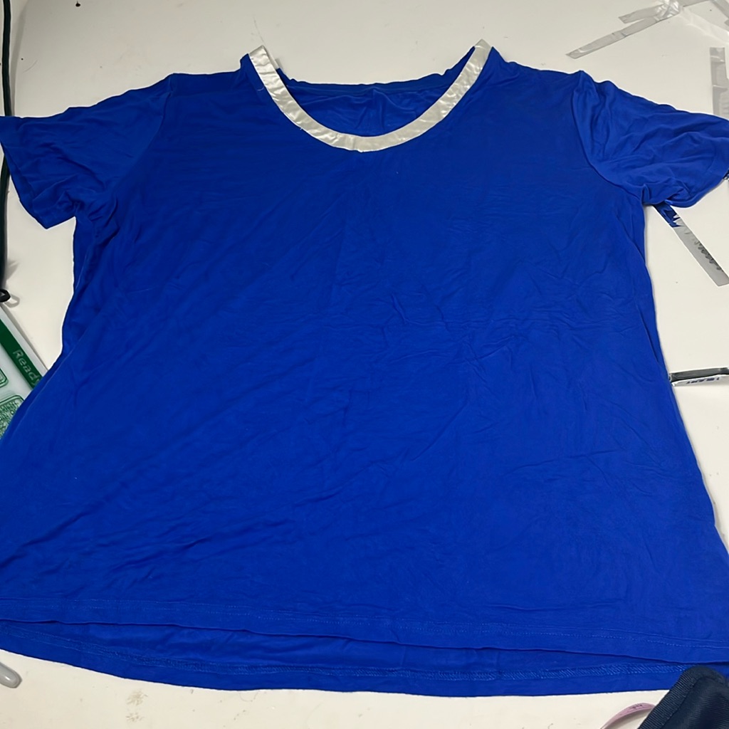 3xl Blue Short Sleeve Crewneck Style Pajama T Shirt